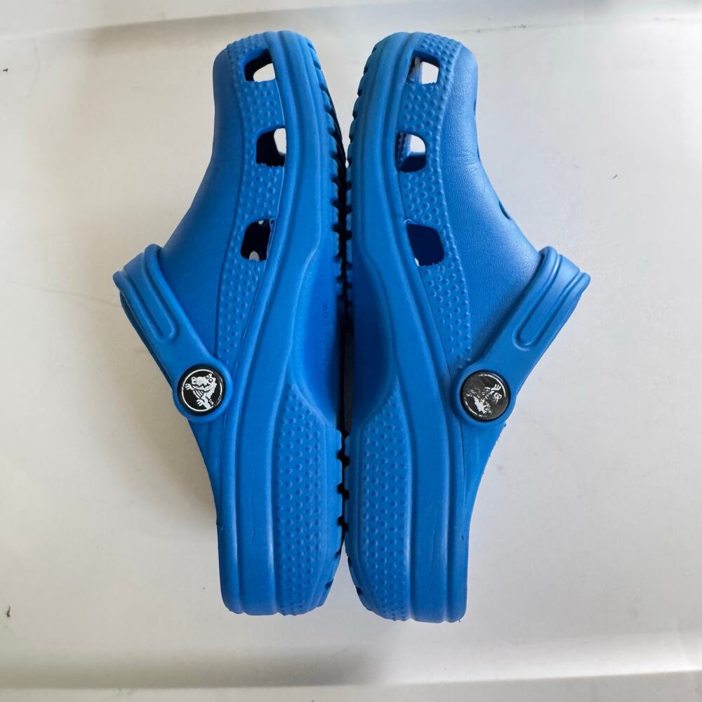 Crocs Classic Clog Youth J1 Blue Kids Slip-On Casual Water Beach Shoes - Picture 4 of 11